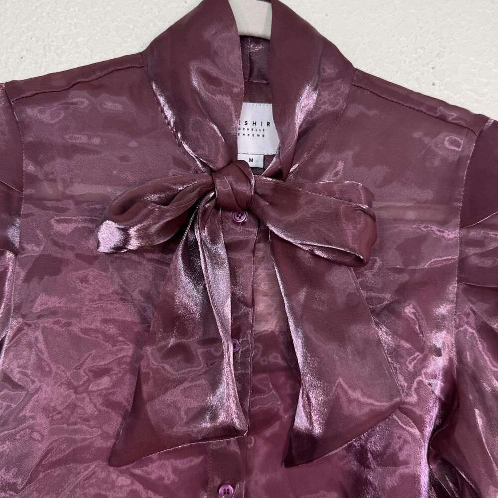The Shirt by Rochelle Behrens Womens Medium Iridescent Puff Sleeve with Cami NEW - Picture 7 of 11